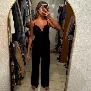 Express V-wired wide leg jumpsuit